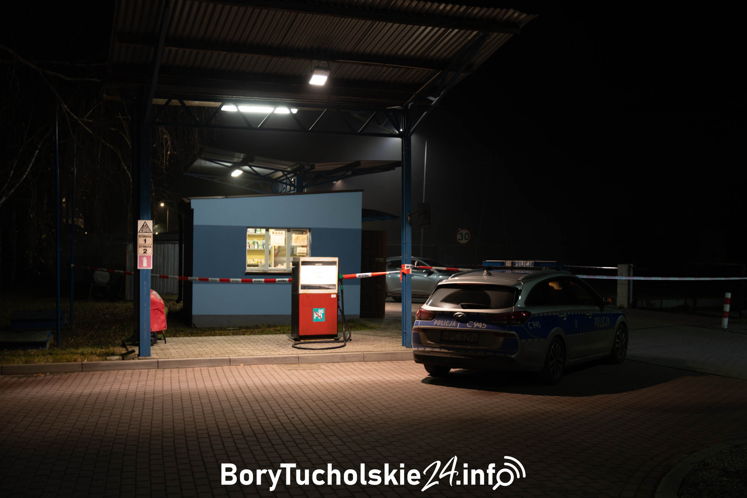 Napad na stację benzynową w Gostycynie. Napastnik uciekł z pustymi rękami