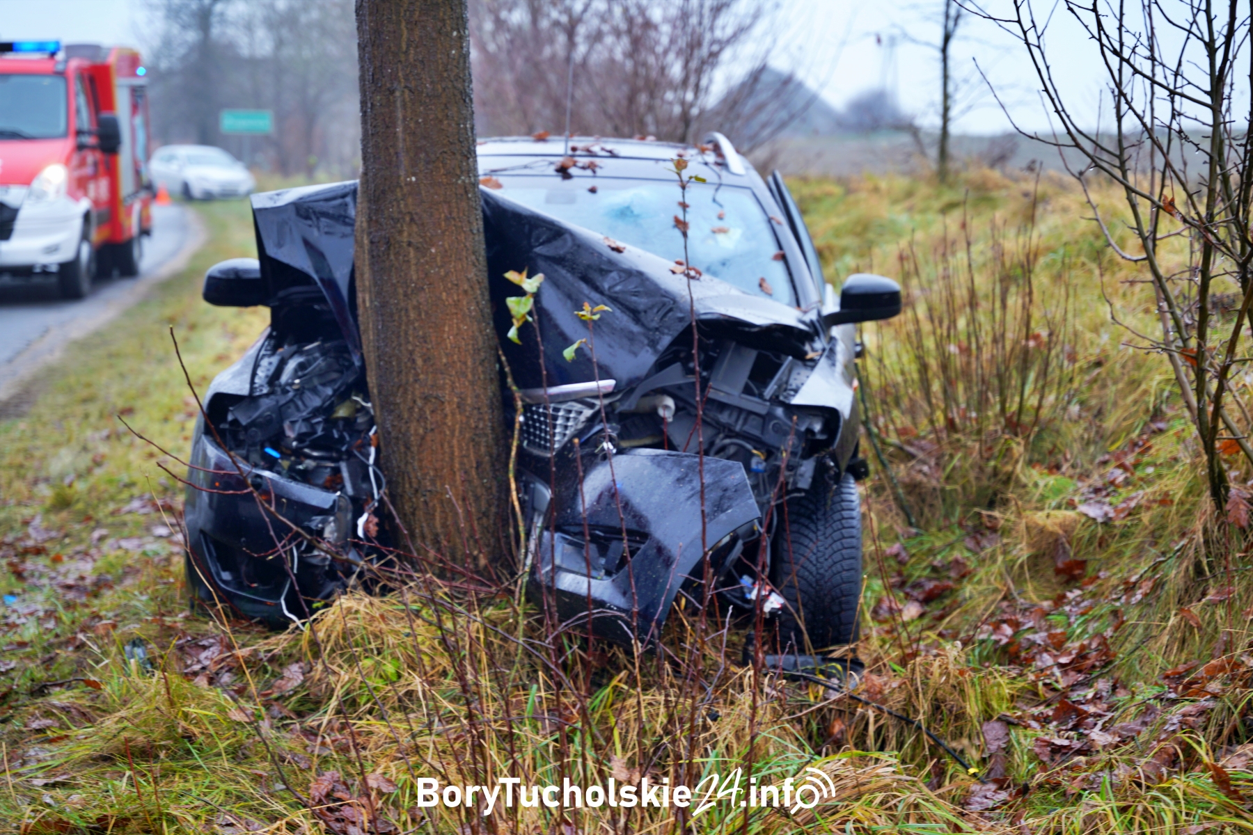 AKTUALIZACJA. Wypadek na trasie z Przyjaźni do Gotelpia – kierująca w ciąży trafiła do szpitala (FOTO, WIDEO)