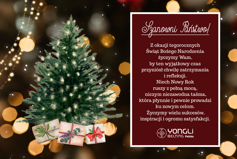 Życzenia świąteczne od firmy YONGLI Polska