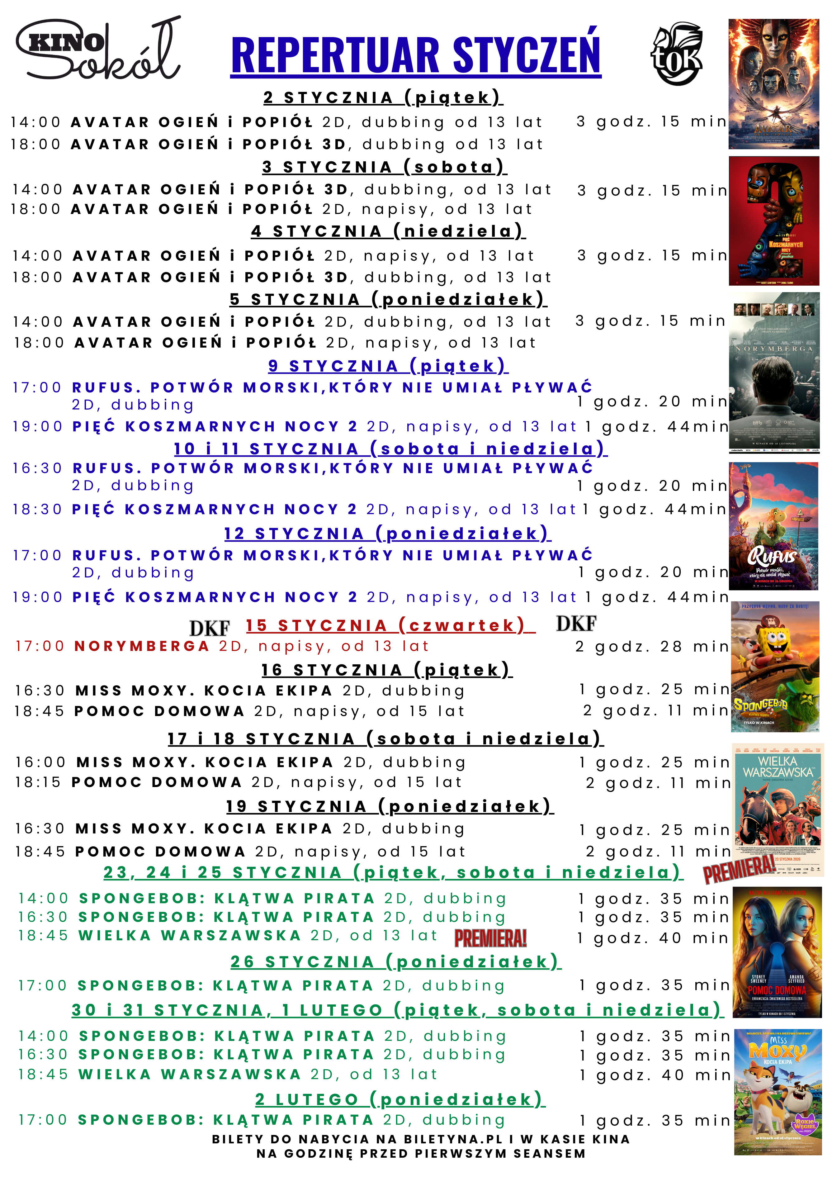 Kino Sokół w Tucholi - rekord frekwencji w 2025 roku (REPERTUAR NA STYCZEŃ)