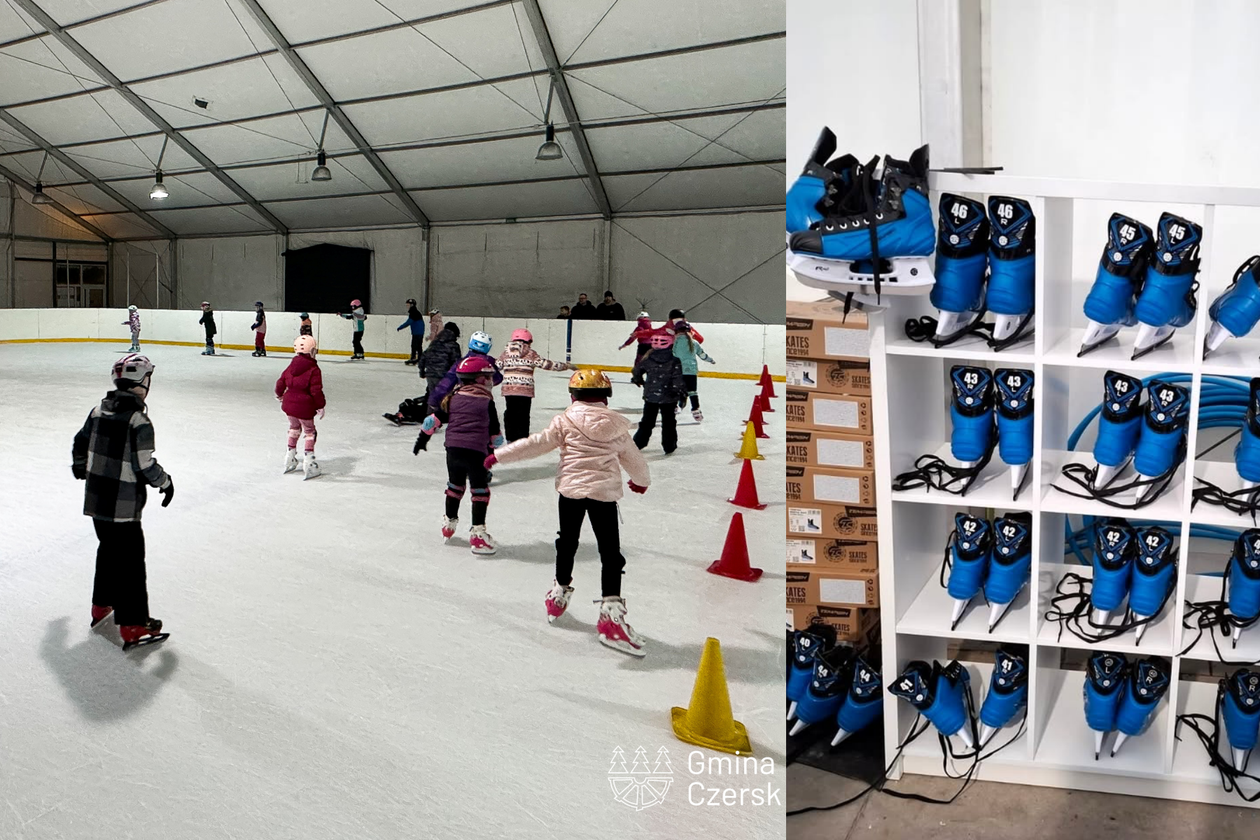Na to czekano - przy lodowisku w Czersku ruszyła wypożyczalnia łyżew