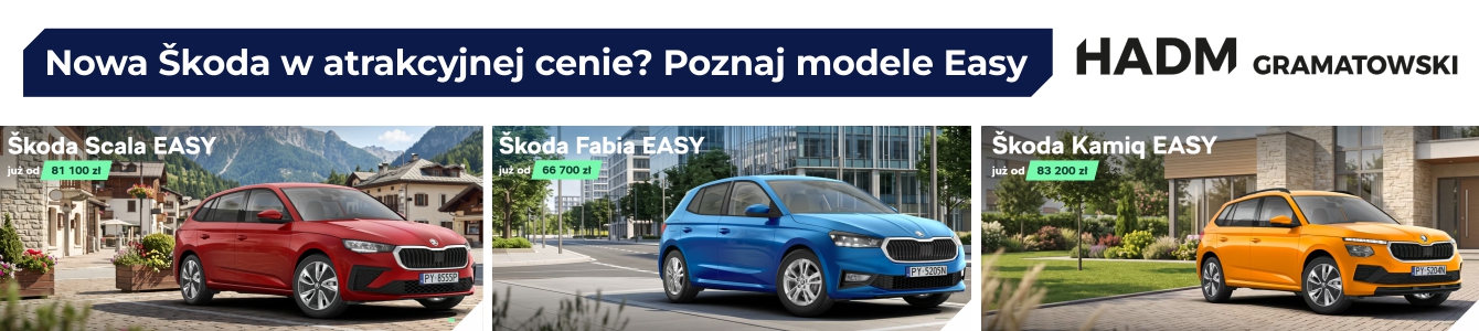 Nowa Škoda w atrakcyjnej cenie? Poznaj modele Easy w HADM Gramatowski