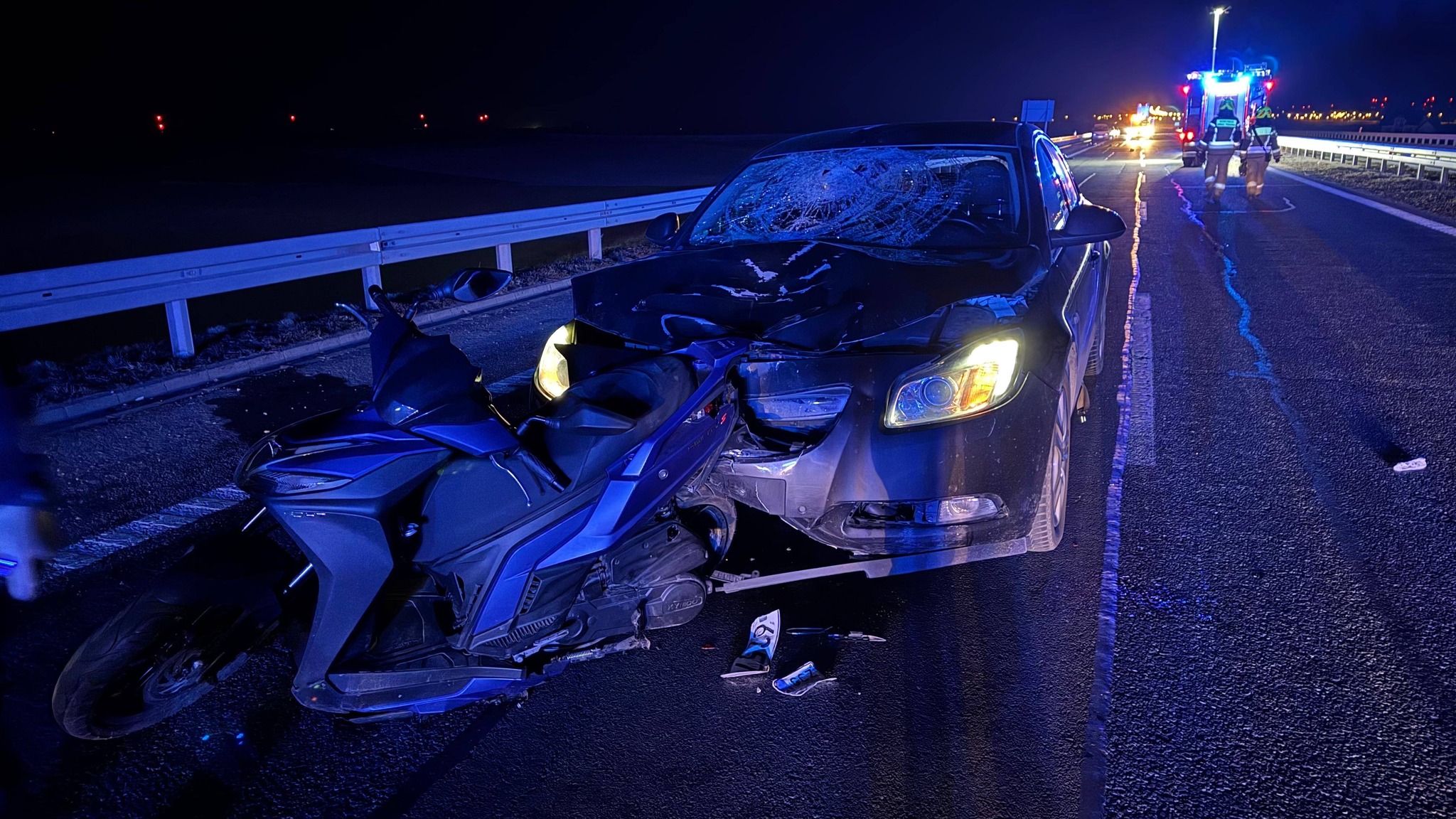 Policja zatrzymała kierowcę opla, który na obwodnicy Chojnic wjechał w skuter