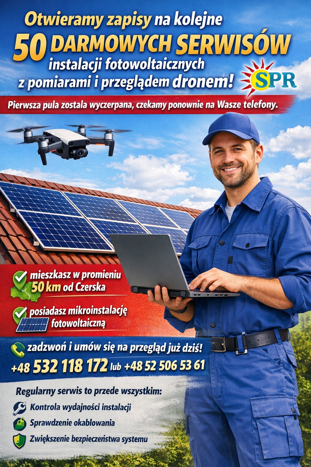 Kolejna szansa na darmowy serwis instalacji fotowoltaicznej od SPR Polska