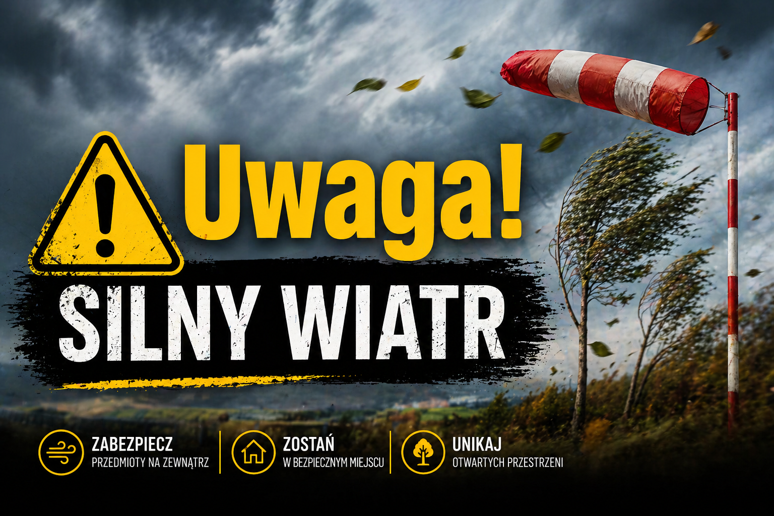 Wydano ostrzeżenia przed silnym wiatrem