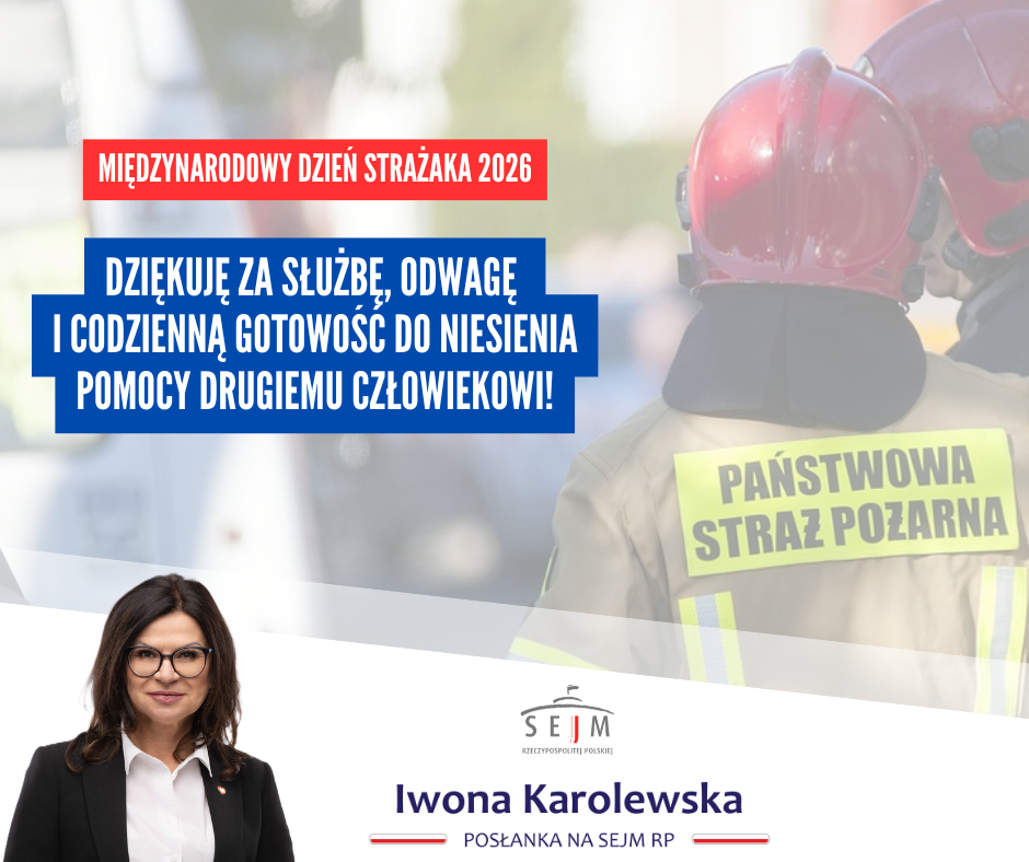 Życzenia dla strażaków od posłanki Iwony Karolewskiej 