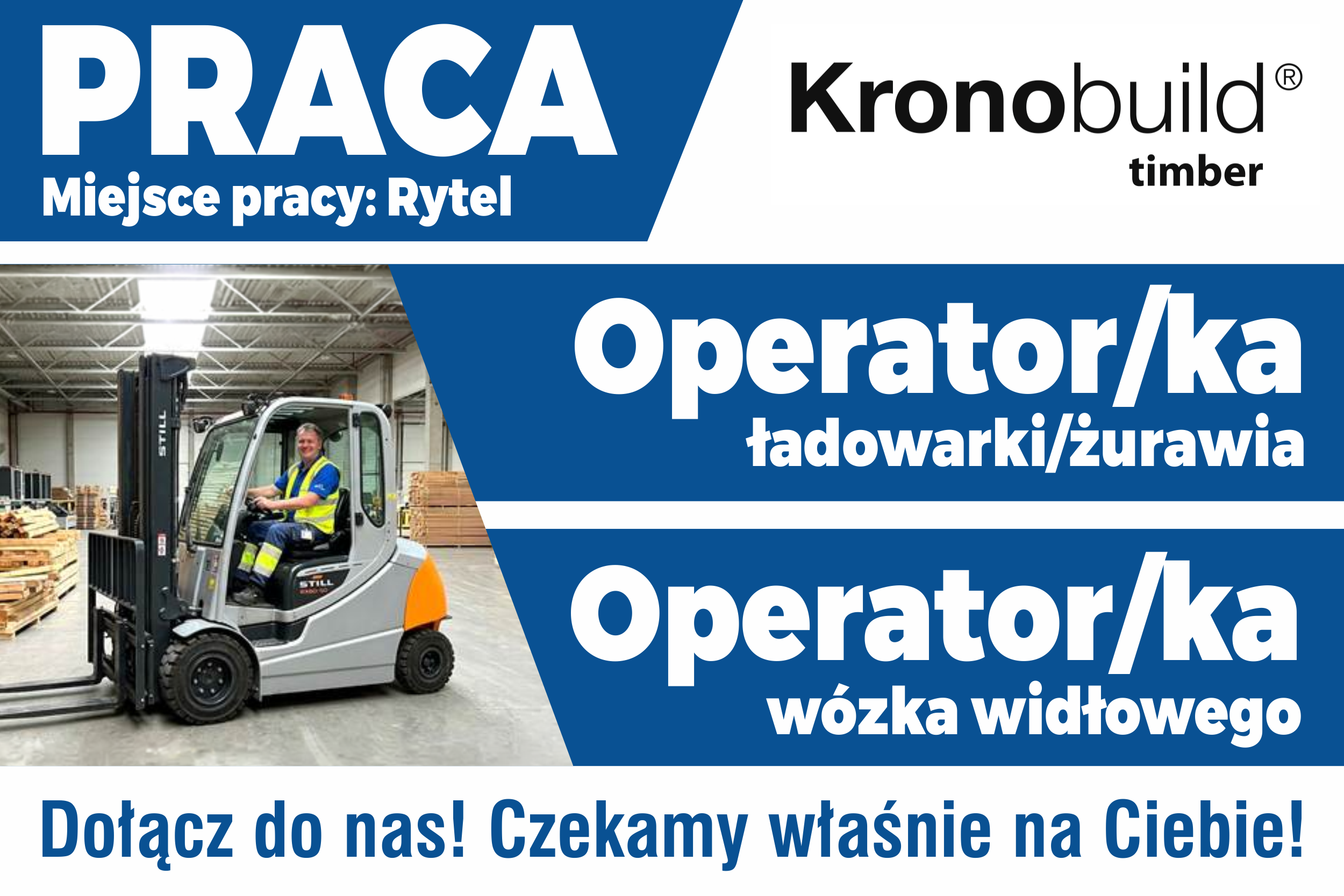 Oferta pracy - operator żurawia, operator/ka wózka widłowego