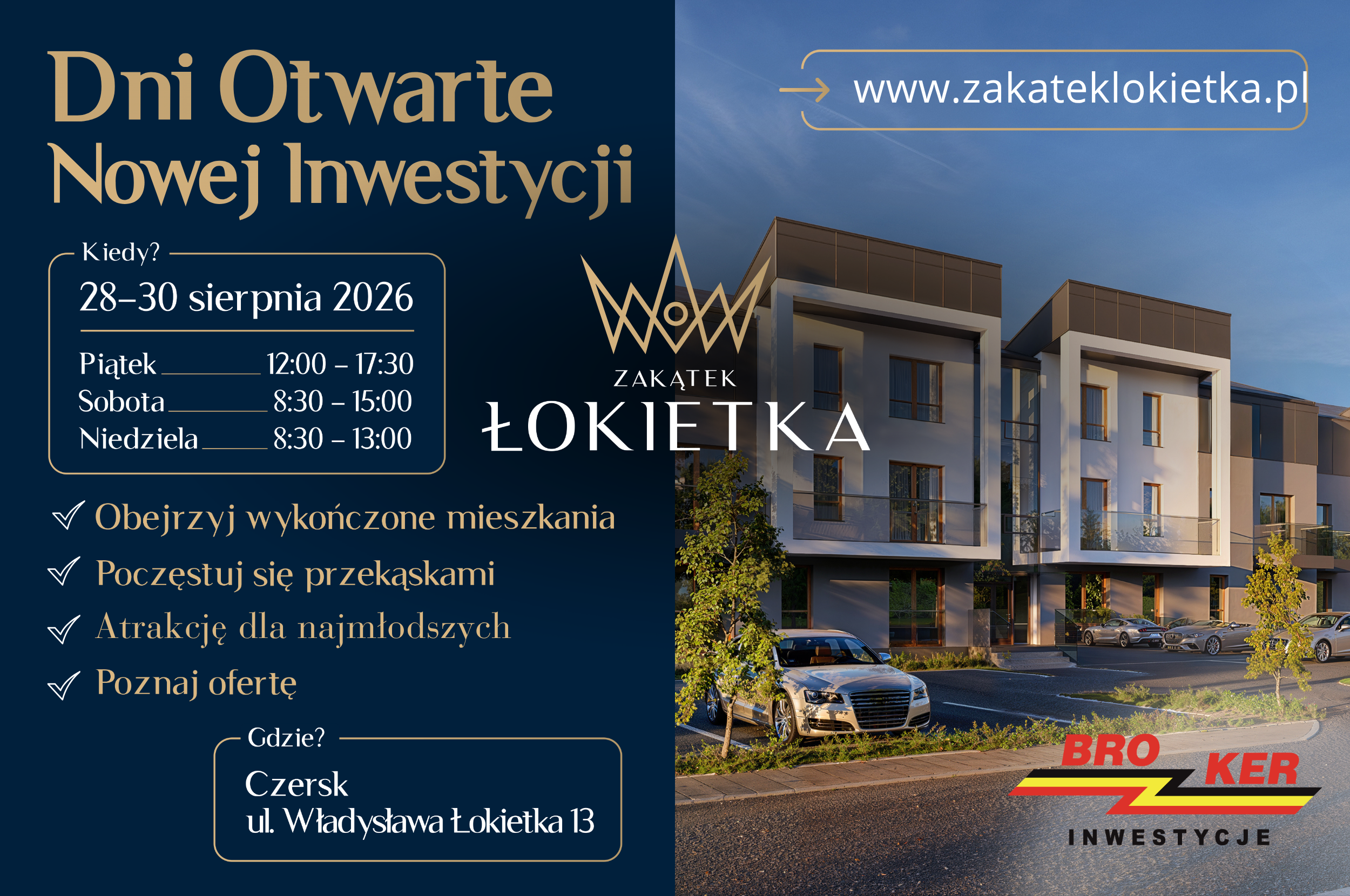 Zapraszamy na Dni Otwarte naszej nowej inwestycji mieszkaniowej Zakątek Łokietka w Czersku