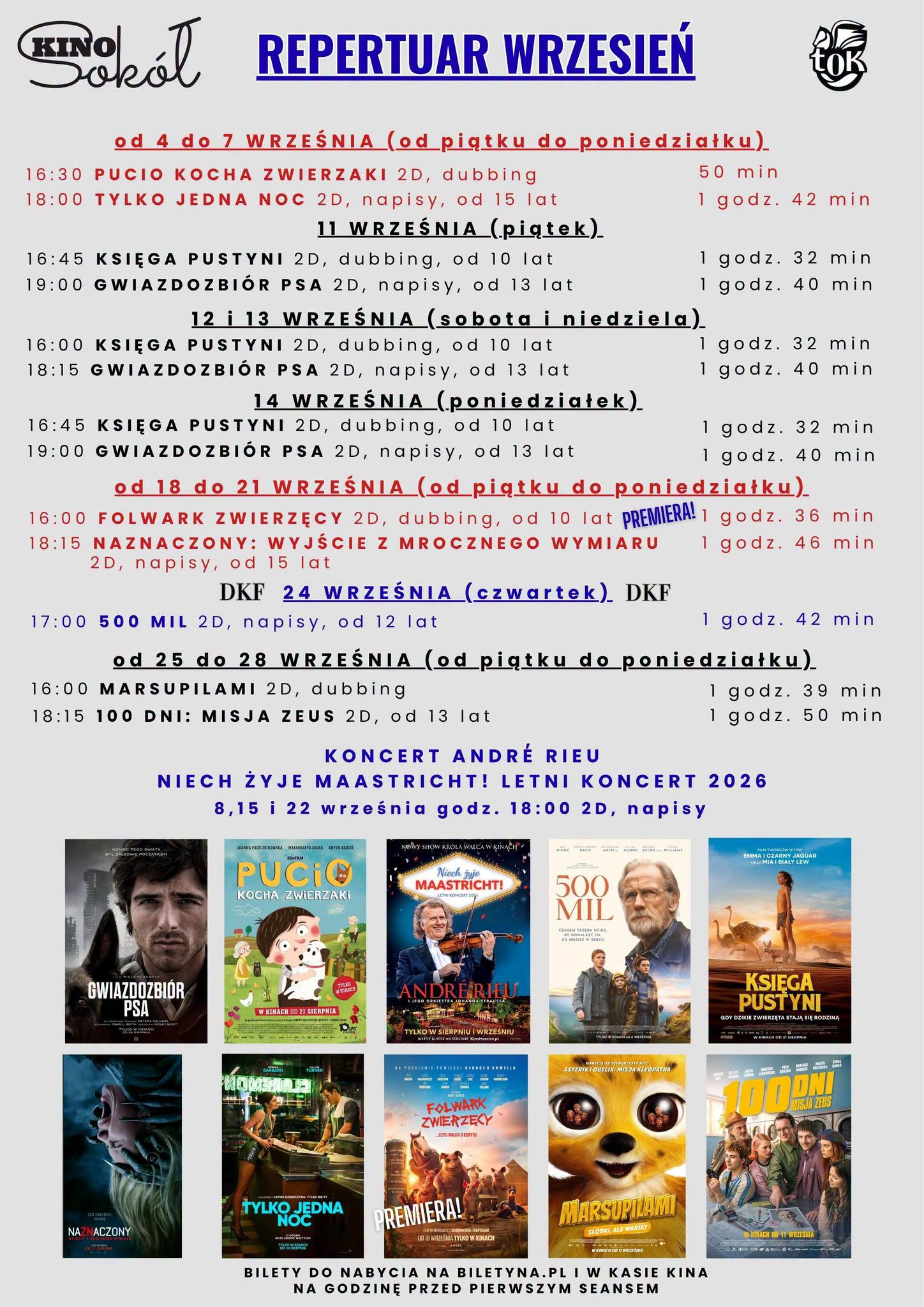 Kino Sokół w Tucholi (REPERTUAR NA WRZESIEŃ)