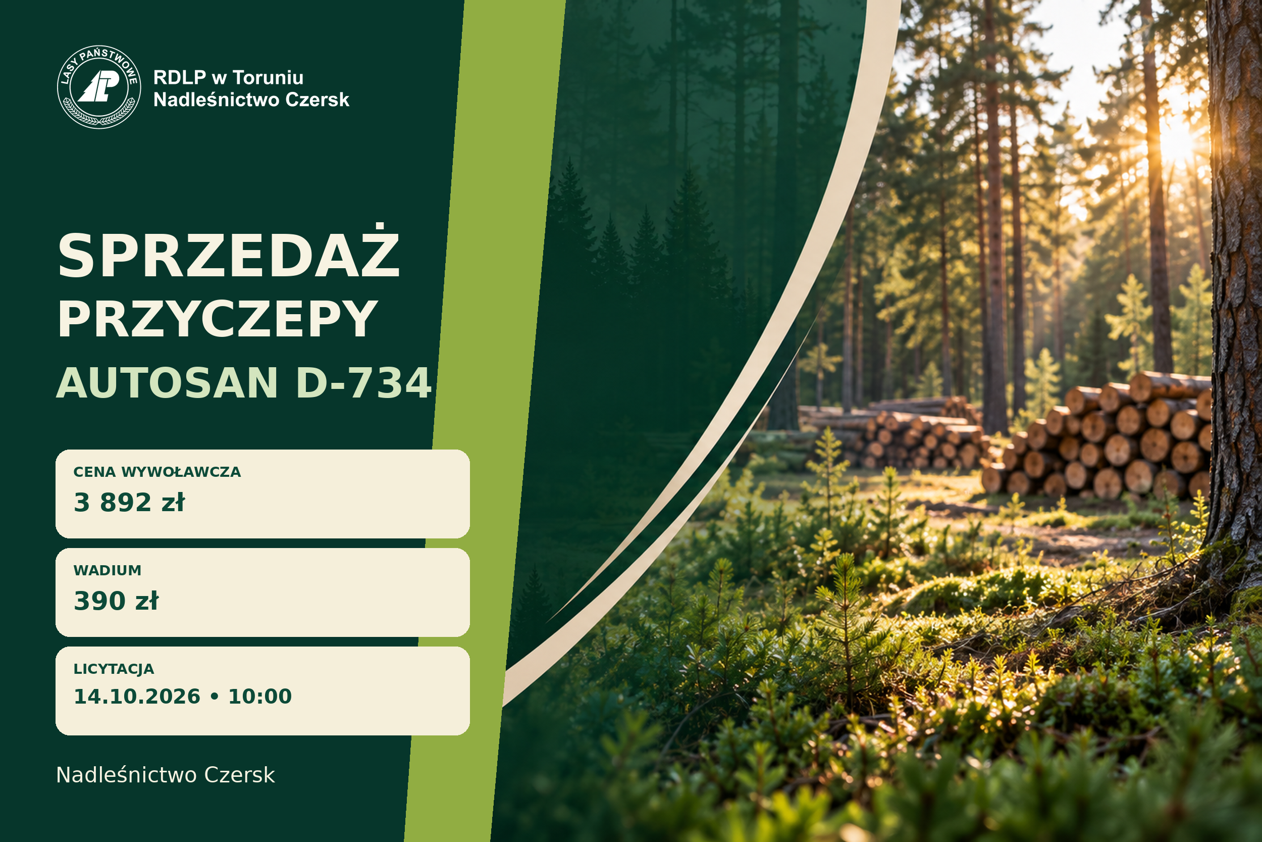 Ogłoszenie o sprzedaży przyczepy Autosan D-734