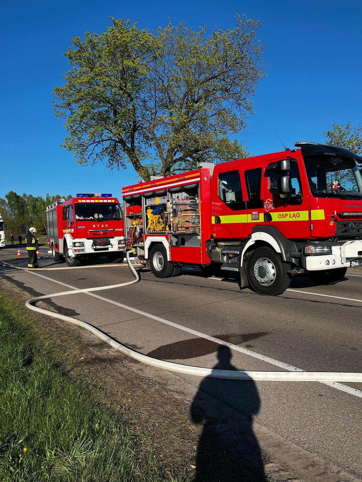 Pożar samochodu berlinka.
