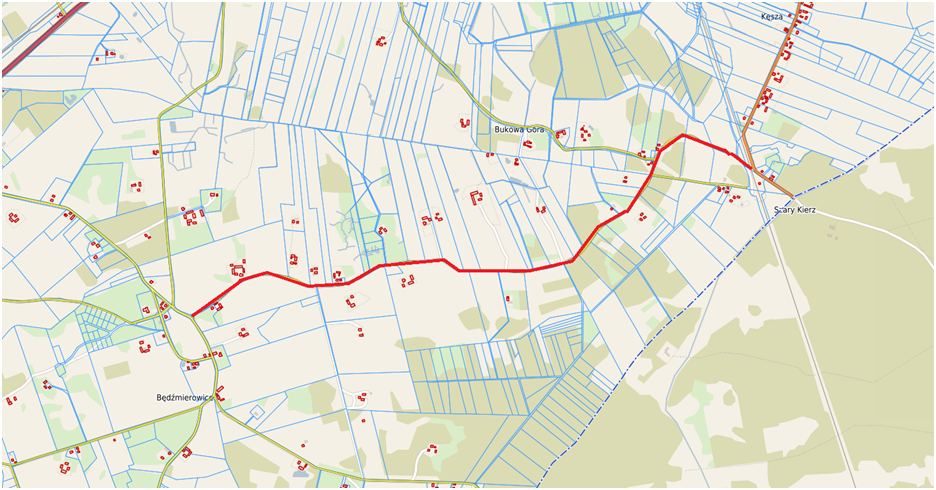 Projekt budowy drogi Będźmierowice – Kęsza - dł. ok. 3,2 km.