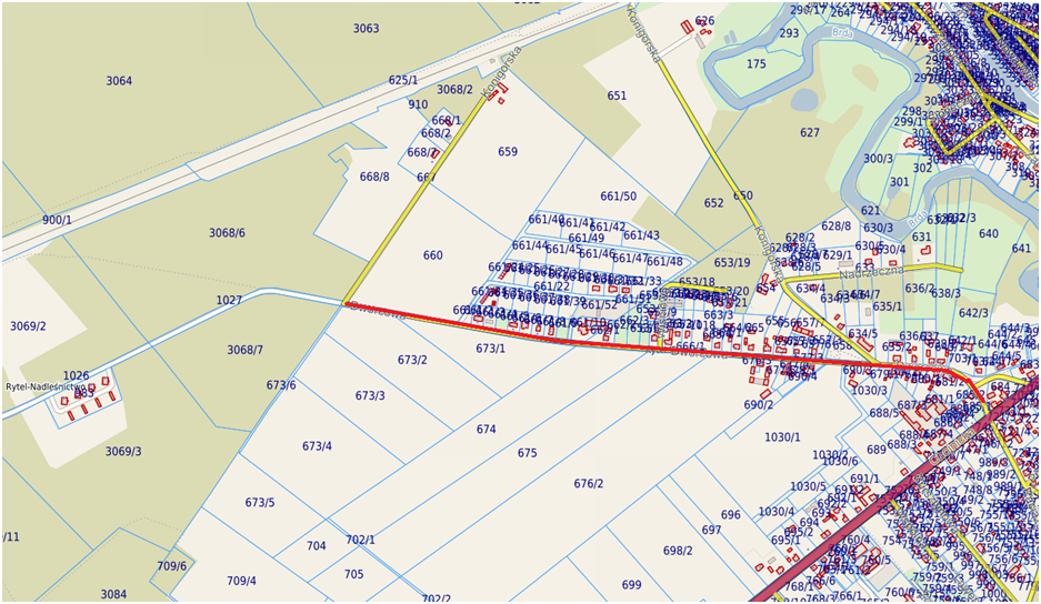 Projekt przebudowy ul. Dworcowej w Rytlu- dł. ok. 1,4 km. 