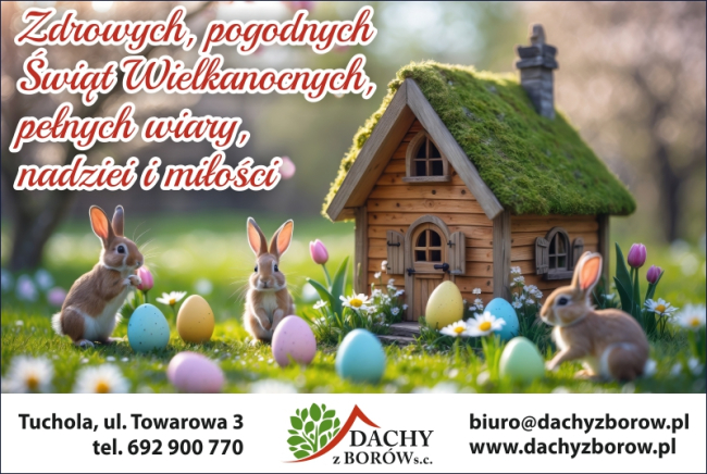 Życzenia wielkanocne od właścicieli firmy Dachy z Borów