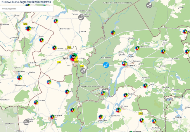 Krajowa Mapa Zagrożeń Bezpieczeństwa. Pół tysiąca zgłoszeń w powiecie tucholskim