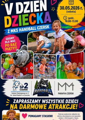 V Dzień Dziecka z MKS Handball Czersk. W programie m.in. konkurs wiedzy o Czersku (ZAPOWIEDŹ)