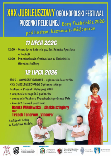 XXX Jubileuszowy Ogólnopolski Festiwal Piosenki Religijnej Bory Tucholskie 2026 (ZAPOWIEDŹ)