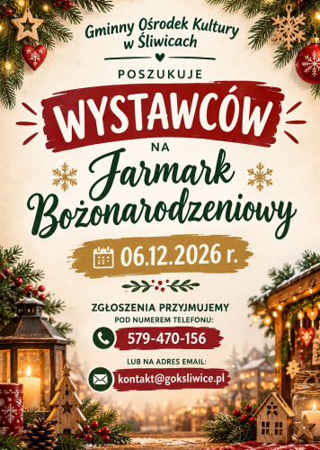 Jarmark Bożonarodzeniowy w Śliwicach. Poszukiwani są wystawcy 